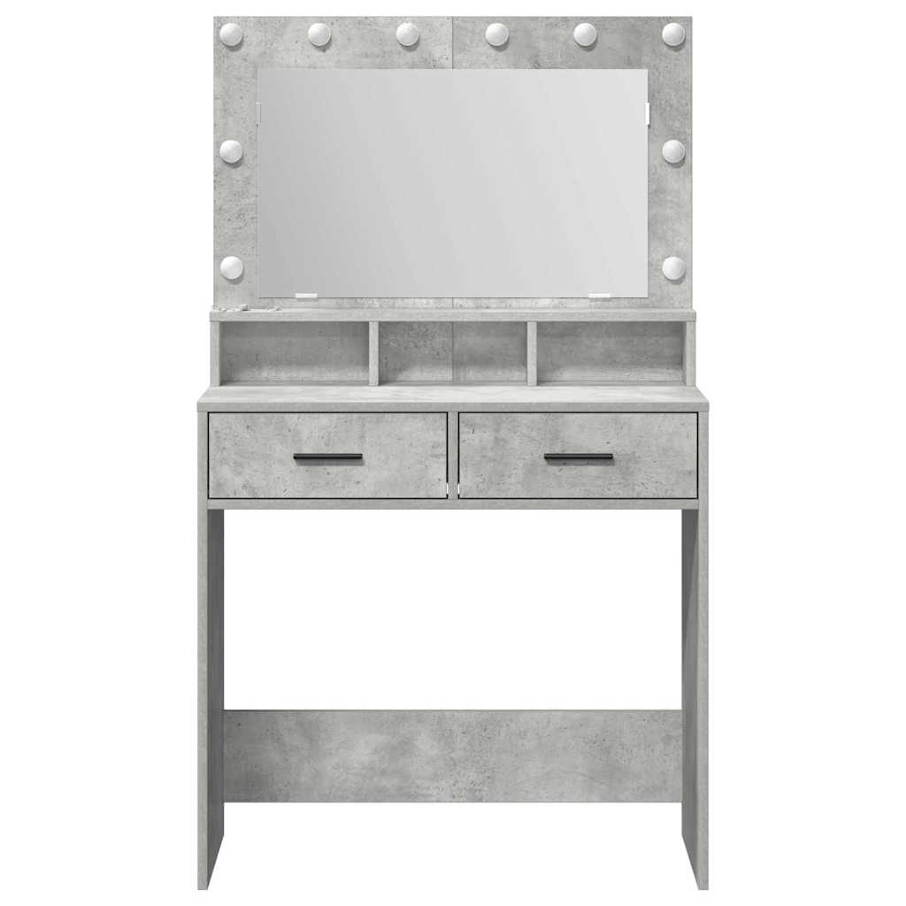 Öltözködőasztal Beton Szürke 79 x 41 x 135 cm Szerelt Fa