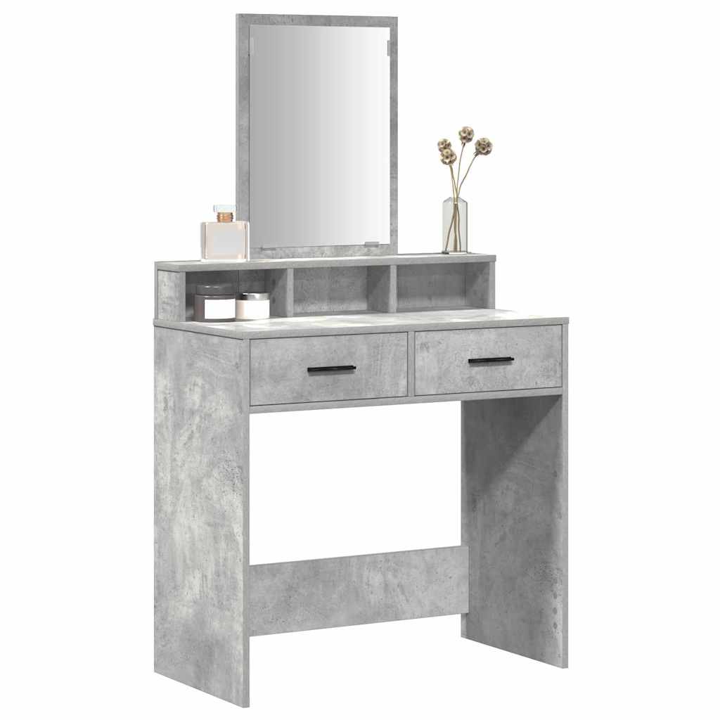 Öltözködőasztal Beton Szürke 79 x 41 x 140 cm Szerelt Fa