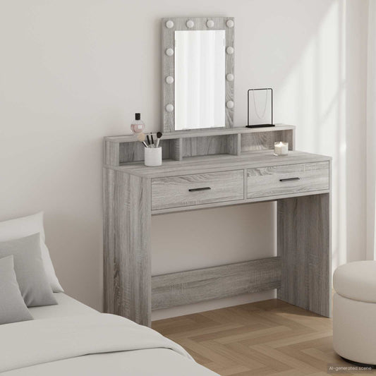Öltözködőasztal fiókkal Szürke 100 x 41 x 140 cm Faanyag