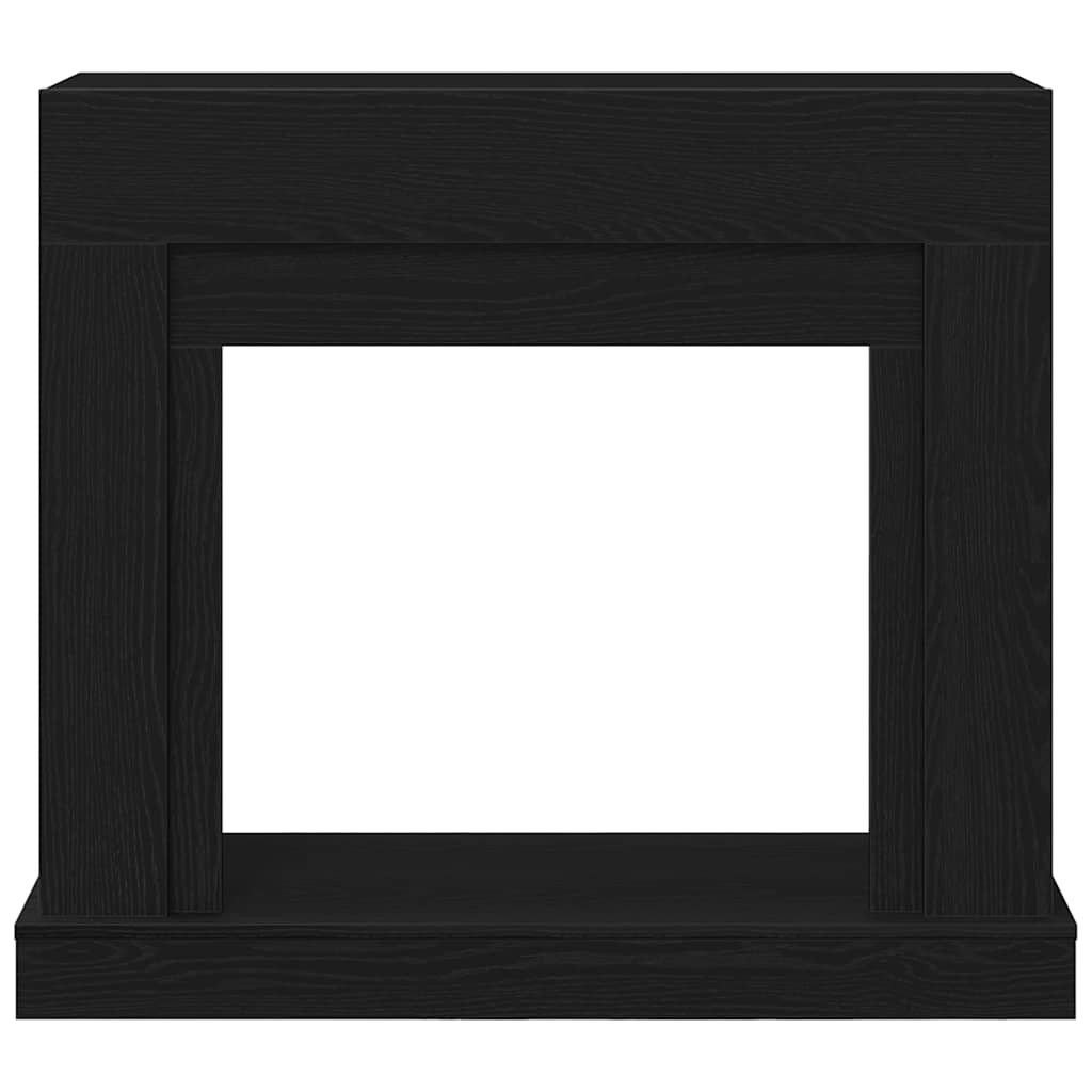 fekete tölgy színű szerelt fa kandallóburkolat 100x30x87,5 cm