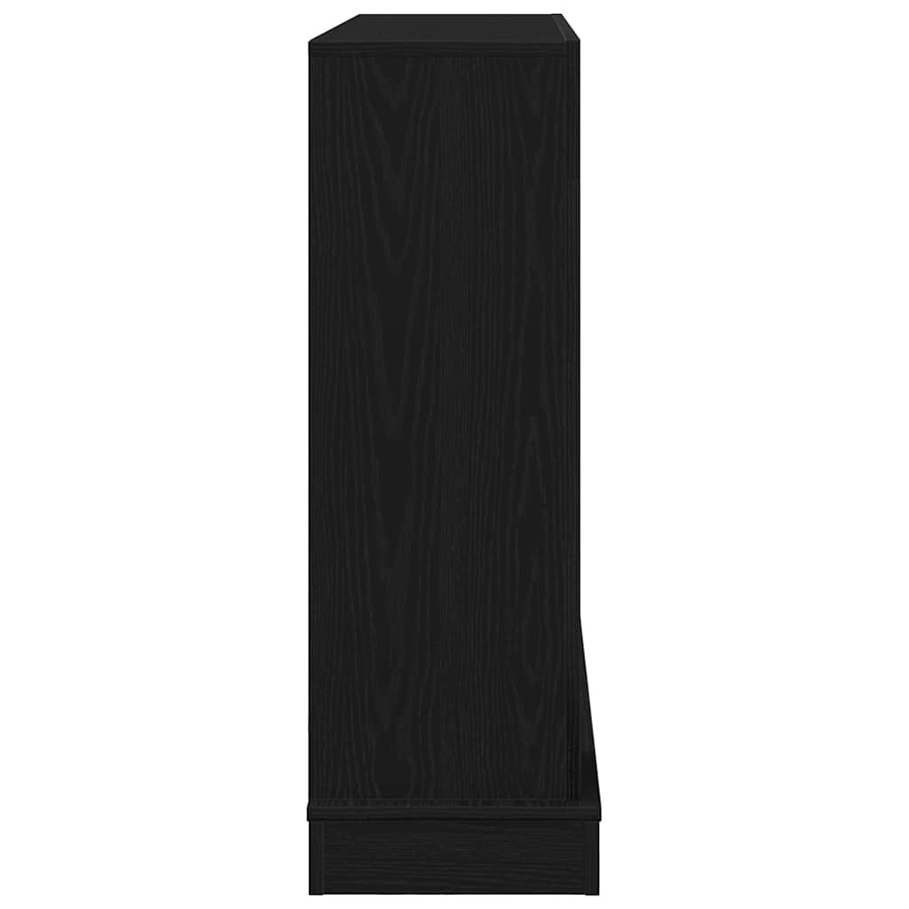 fekete tölgy színű szerelt fa kandallóburkolat 100x30x87,5 cm