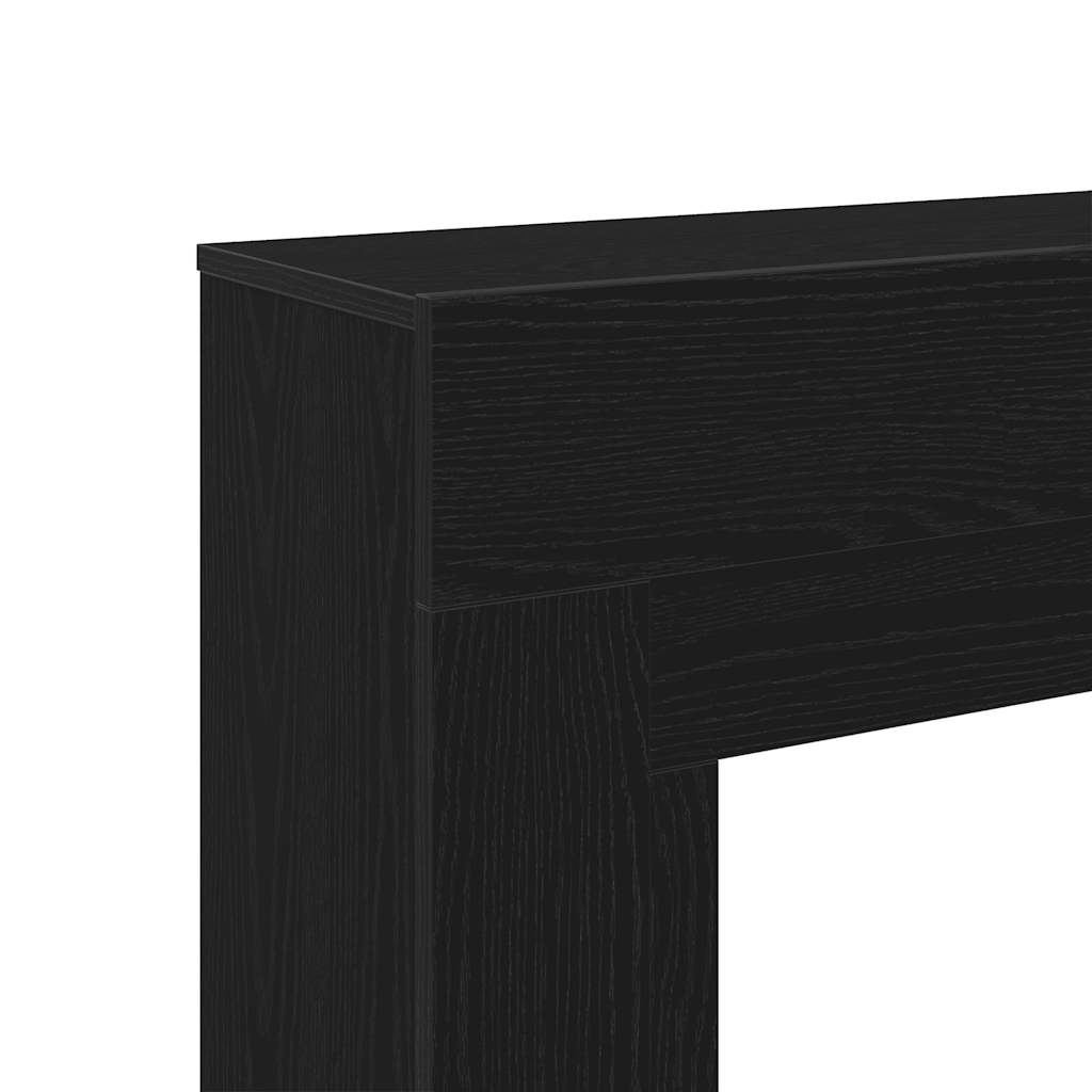fekete tölgy színű szerelt fa kandallóburkolat 100x30x87,5 cm