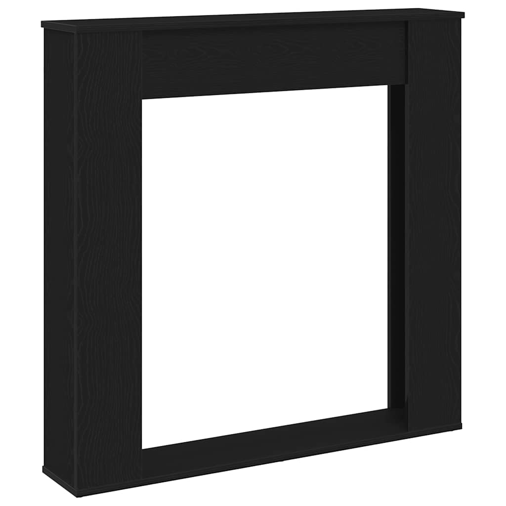 fekete tölgy színű szerelt fa kandallóburkolat 100x20x100 cm
