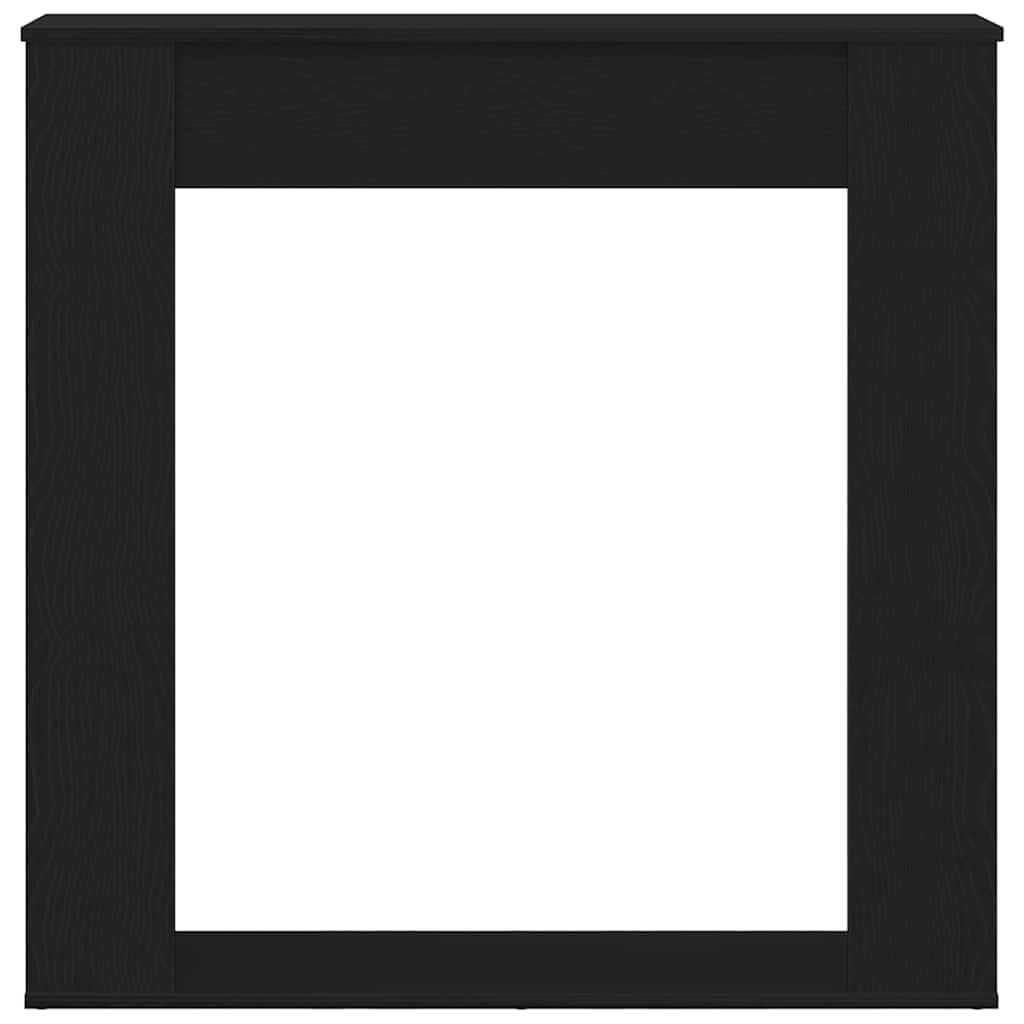 fekete tölgy színű szerelt fa kandallóburkolat 100x20x100 cm