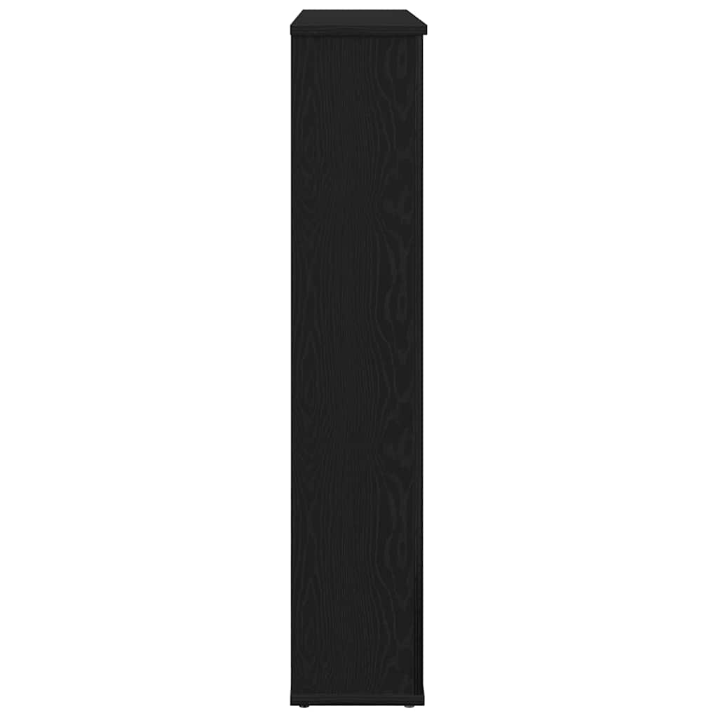 fekete tölgy színű szerelt fa kandallóburkolat 100x20x100 cm