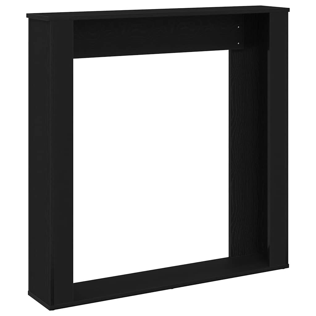 fekete tölgy színű szerelt fa kandallóburkolat 100x20x100 cm