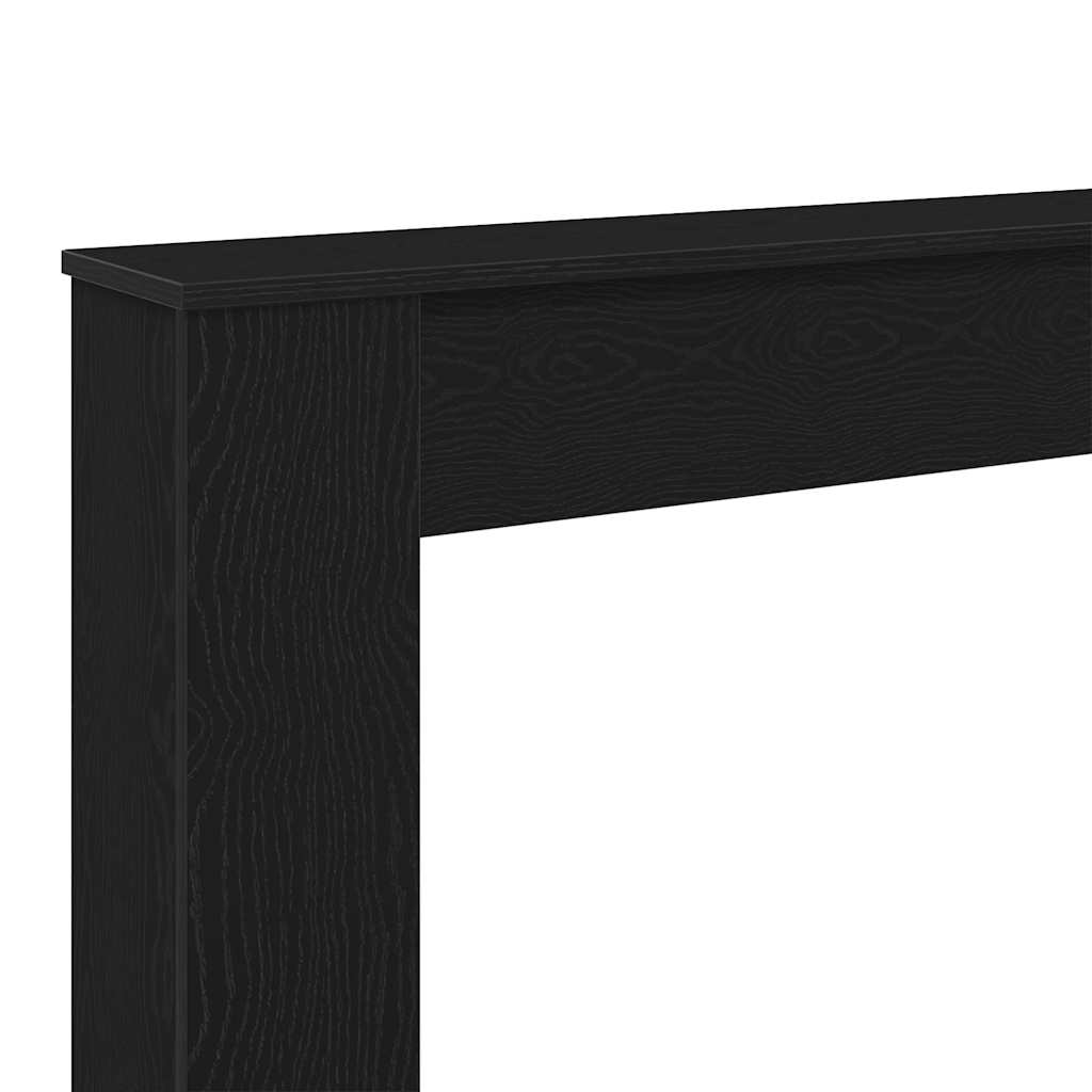 fekete tölgy színű szerelt fa kandallóburkolat 100x20x100 cm