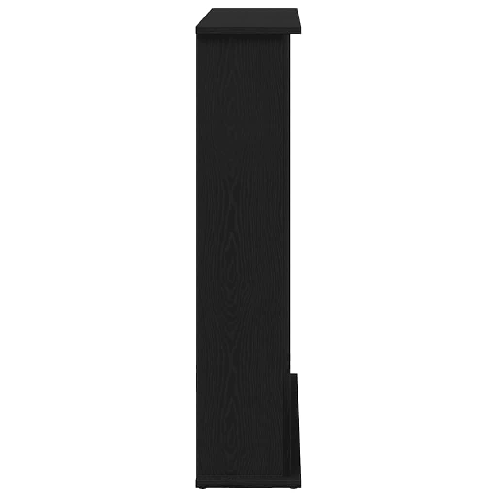 fekete tölgy színű szerelt fa kandallóburkolat 75x20x87,5 cm