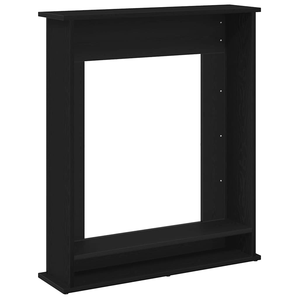 fekete tölgy színű szerelt fa kandallóburkolat 75x20x87,5 cm