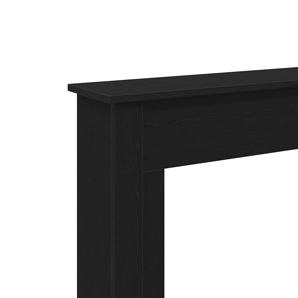 fekete tölgy színű szerelt fa kandallóburkolat 75x20x87,5 cm