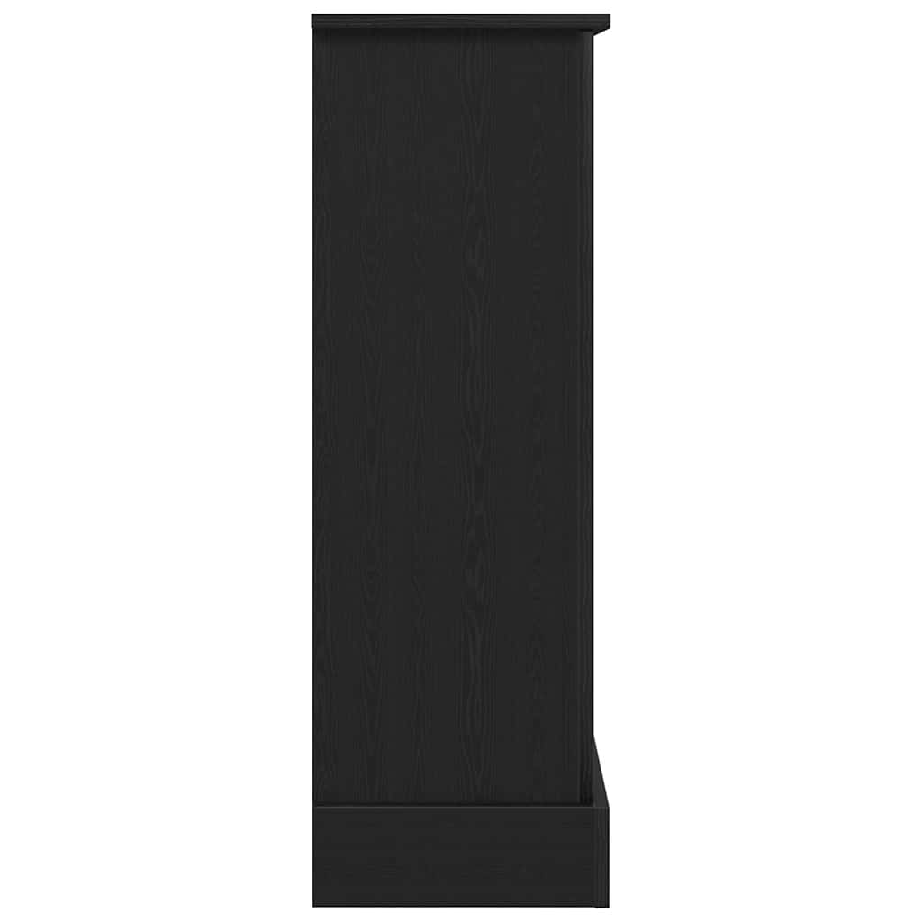 fekete tölgy színű szerelt fa kandallóburkolat 90x30x90 cm
