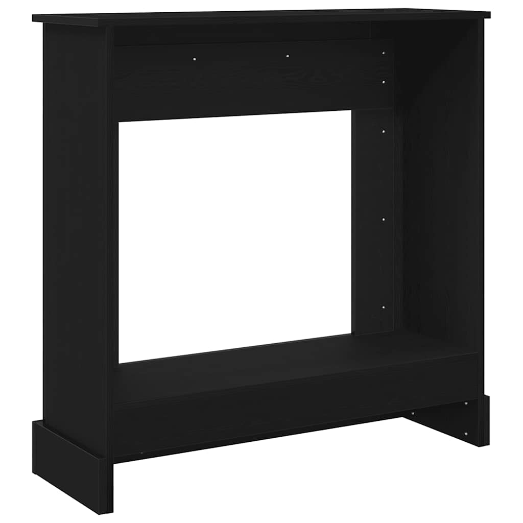 fekete tölgy színű szerelt fa kandallóburkolat 90x30x90 cm