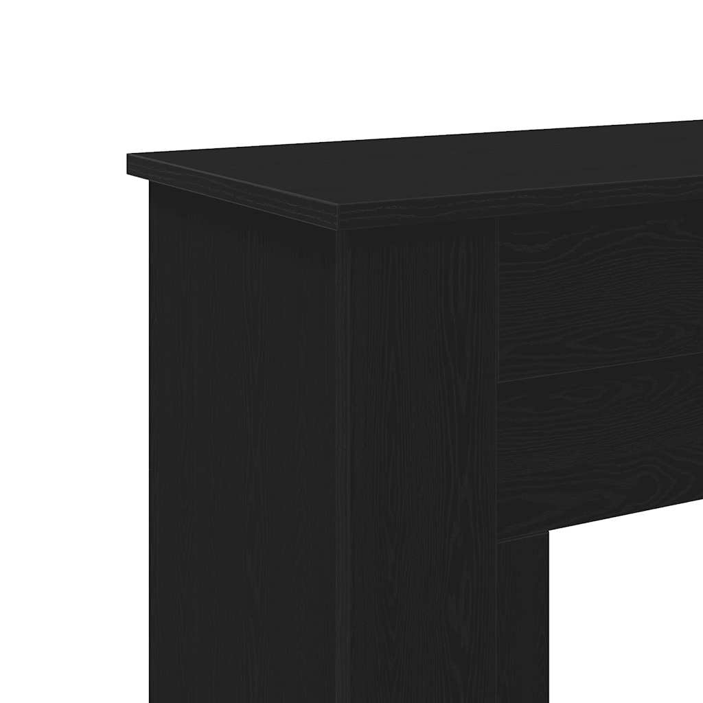 fekete tölgy színű szerelt fa kandallóburkolat 90x30x90 cm