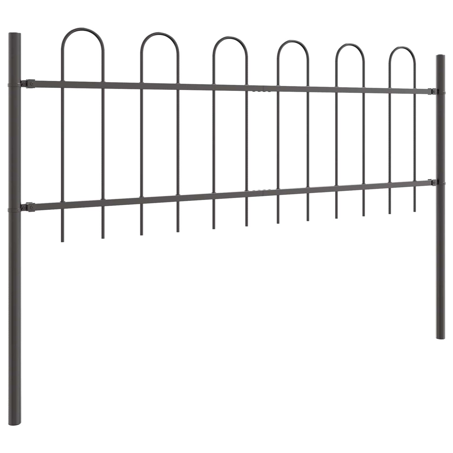 Kerti Kerítés BOXTEL 2 pcs 3,4 x 0,6 m Porfestett acél Szürke
