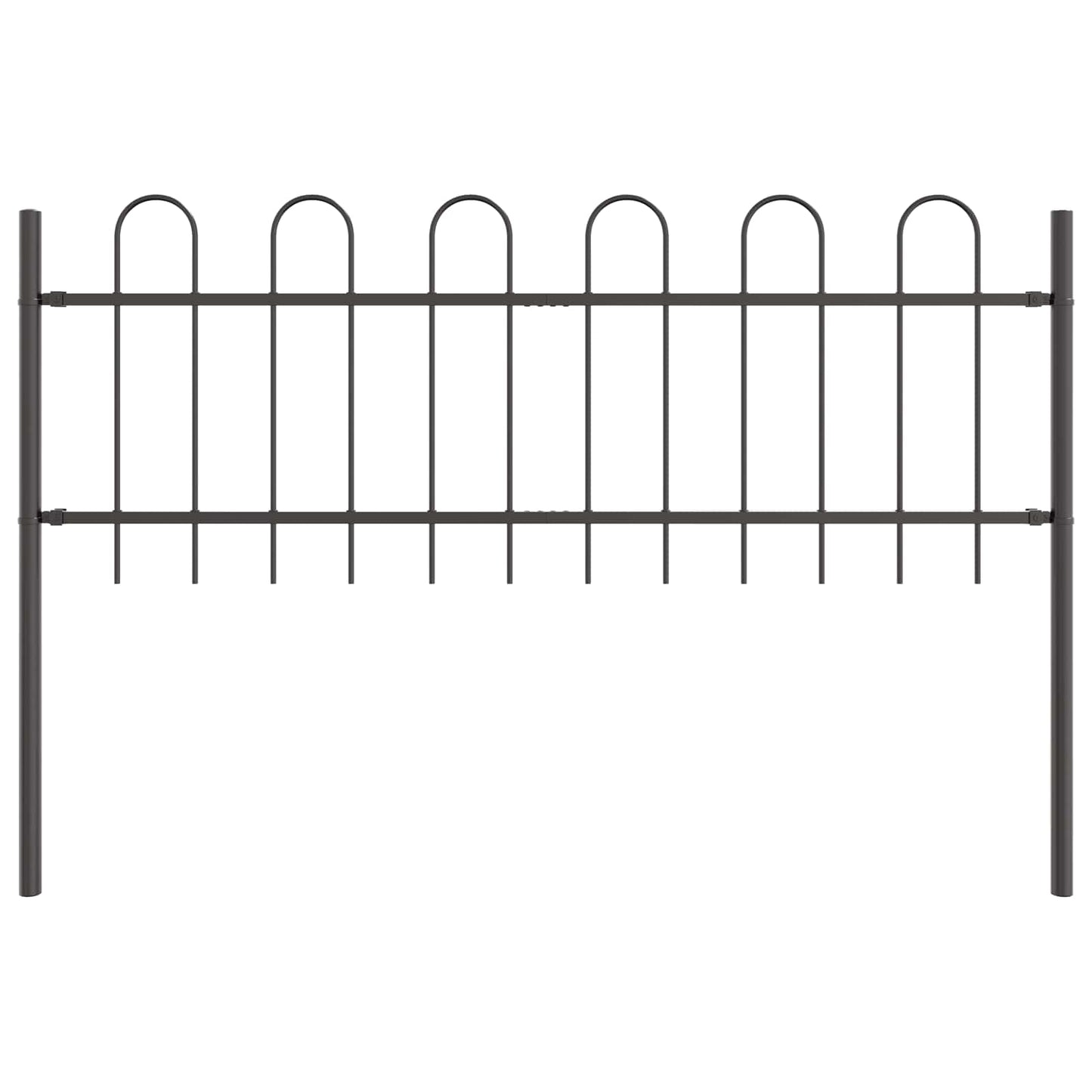 Kerti Kerítés BOXTEL 2 pcs 3,4 x 0,6 m Porfestett acél Szürke