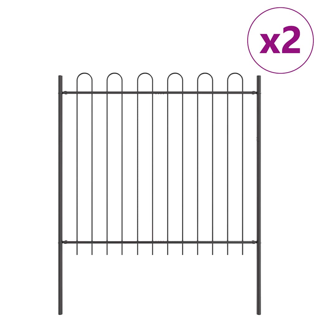 Kerti Kerítés BOXTEL 2 pcs 3,4 x 1,5 m Porfestett acél Szürke