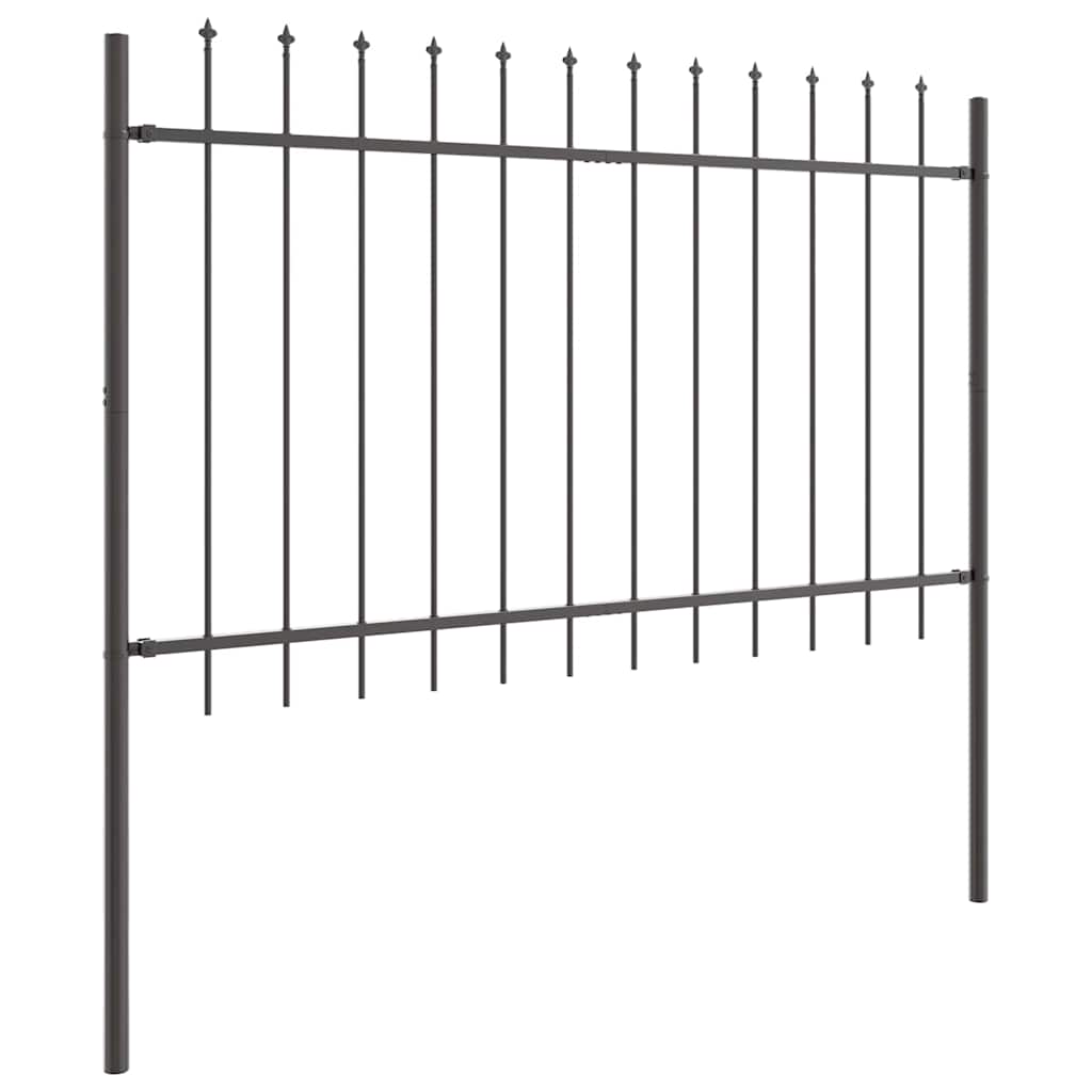 Kerti Kerítés 3 pcs Szürke 5,1 x 0,8 m Porfestett acél