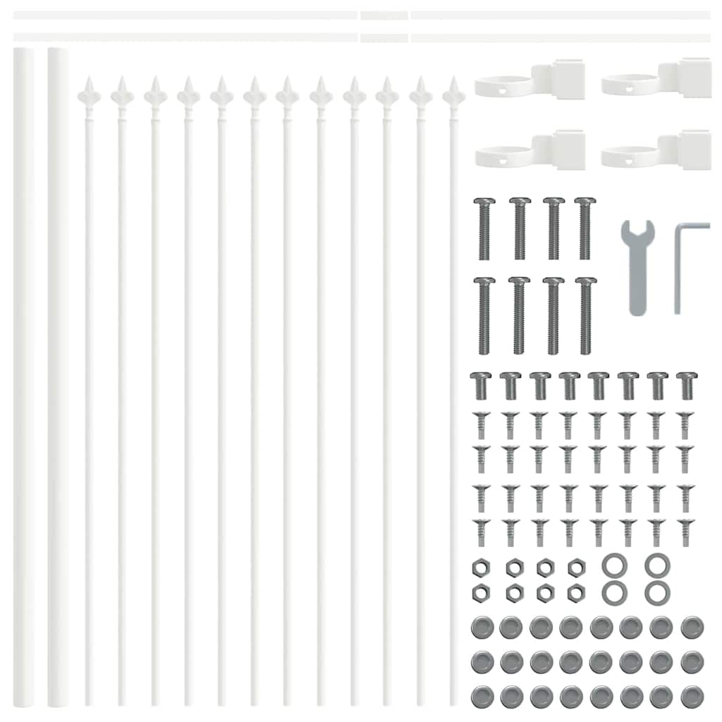 Kerti Kerítés 3 pcs Fehér 5,1 x 0,6 m Porfestett acél