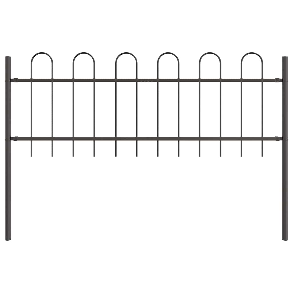 Kerti Kerítés BOXTEL 4 pcs 6,8 x 0,6 m Porfestett acél Szürke