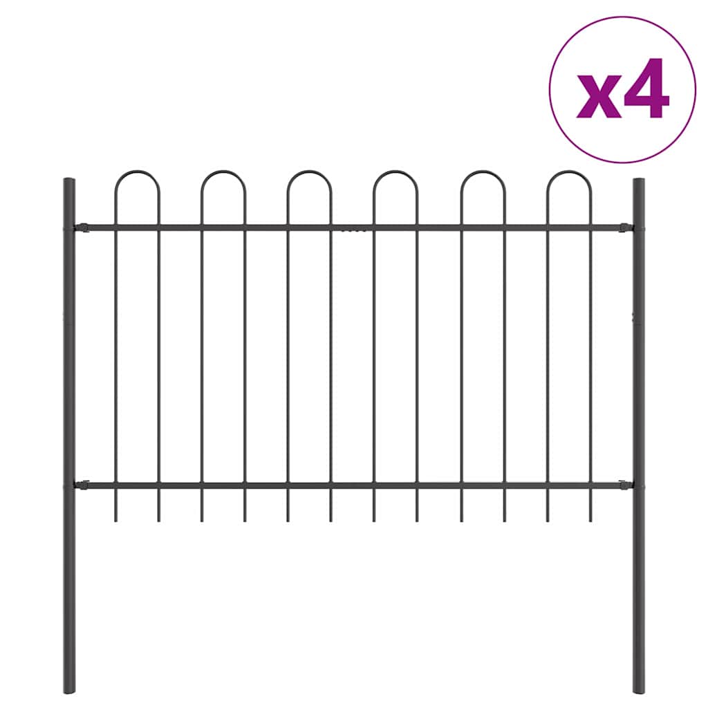 Kerti Kerítés BOXTEL 4 pcs 6,8 x 1 m Porfestett acél Szürke