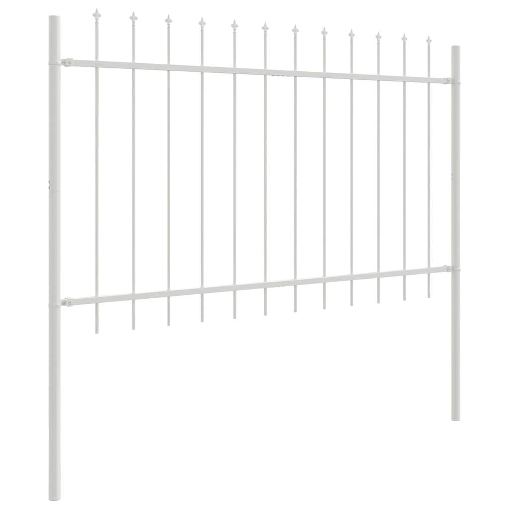 Kerti Kerítés 4 pcs Fehér 6,8 x 0,8 m Porfestett acél