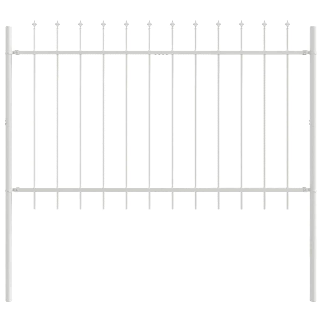 Kerti Kerítés 4 pcs Fehér 6,8 x 0,8 m Porfestett acél