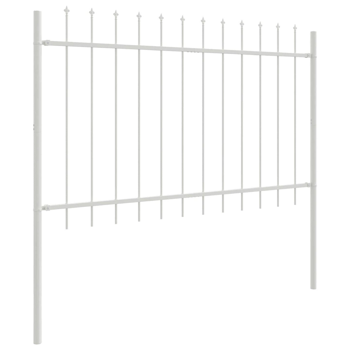 Kerti Kerítés 5 pcs Fehér 8,5 x 0,8 m Porfestett acél
