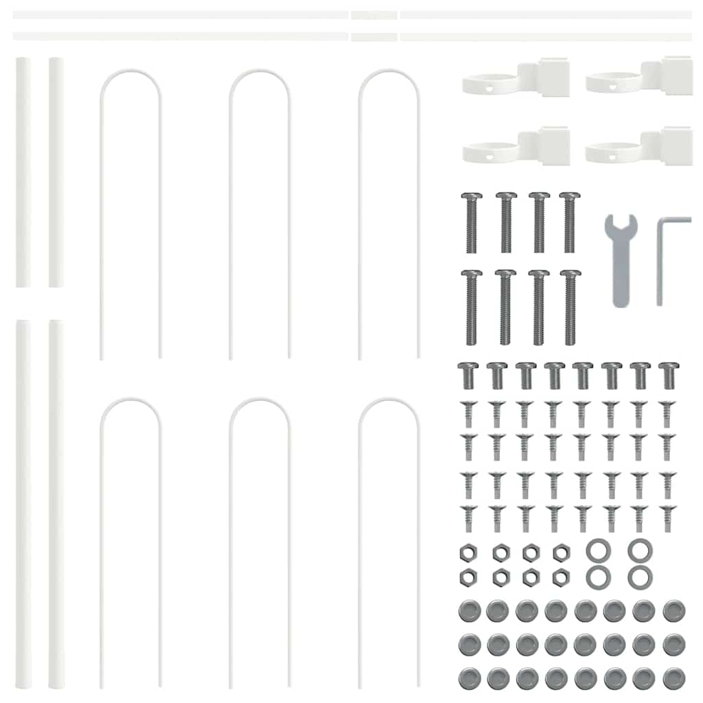 Kerti Kerítés BOXTEL 5 pcs 8,5 x 1 m Porfestett acél Fehér