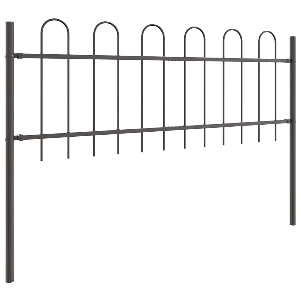 Kerti Kerítés 6 pcs Szürke 10,2 x 0,6 m Porfestett acél