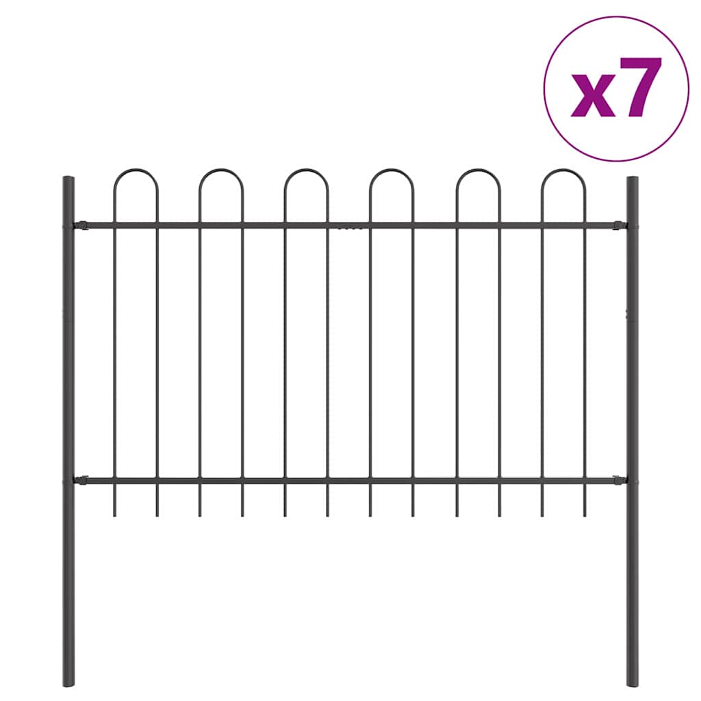 Kerti Kerítés BOXTEL 7 pcs 11,9 x 0,8 m Porfestett acél Szürke