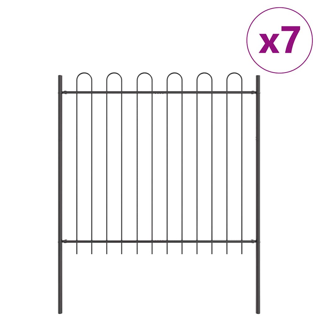 Kerti Kerítés BOXTEL 7 pcs 11,9 x 1,5 m Porfestett acél Szürke