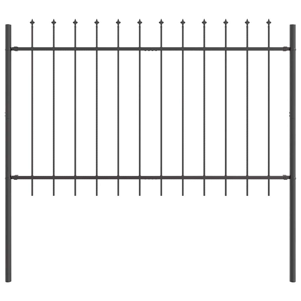 Kerti Kerítés 8 pcs Szürke 13,6 x 0,8 m Porfestett acél