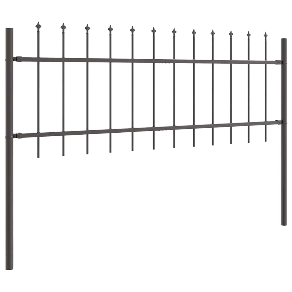 Kerti Kerítés 9 pcs Szürke 15,3 x 0,6 m Porfestett acél