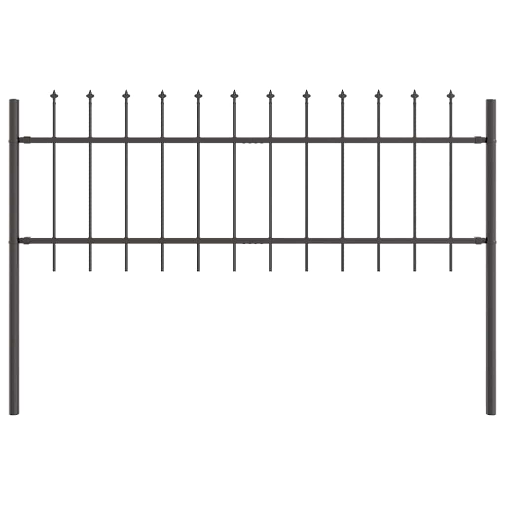 Kerti Kerítés 9 pcs Szürke 15,3 x 0,6 m Porfestett acél