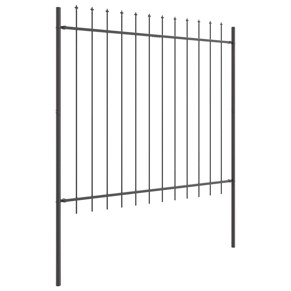 Kerti Kerítés 9 pcs Szürke 15,3 x 1,5 m Porfestett acél