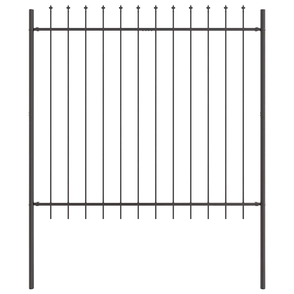 Kerti Kerítés 9 pcs Szürke 15,3 x 1,5 m Porfestett acél