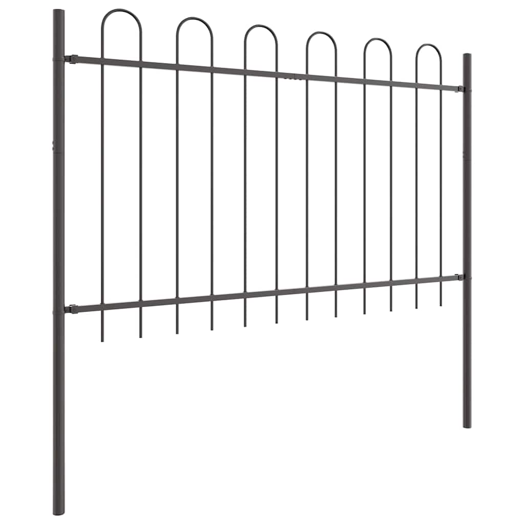 Kerti Kerítés BOXTEL 9 pcs 15,3 x 0,8 m Porfestett acél Szürke