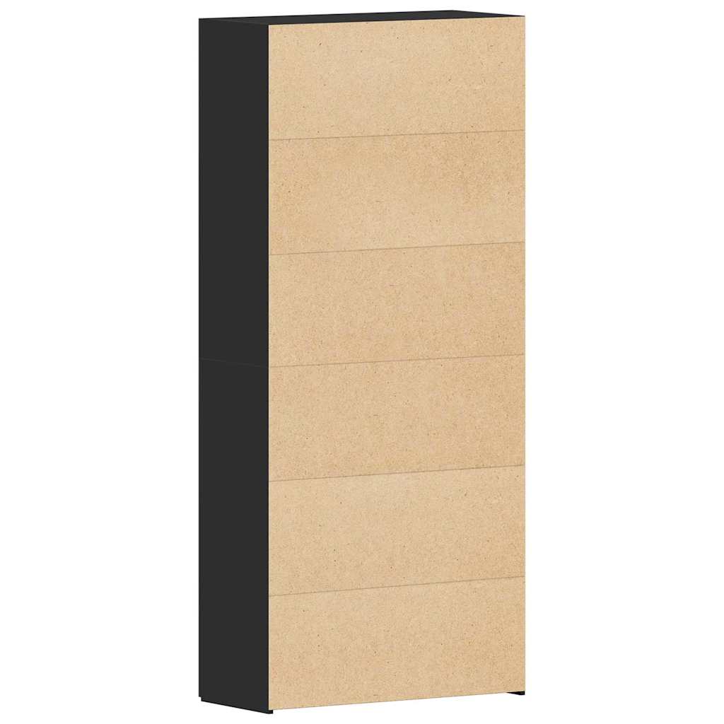 Cipőszekrény 80 x 35.5 x 180 cm Szerelt Fa Fekete