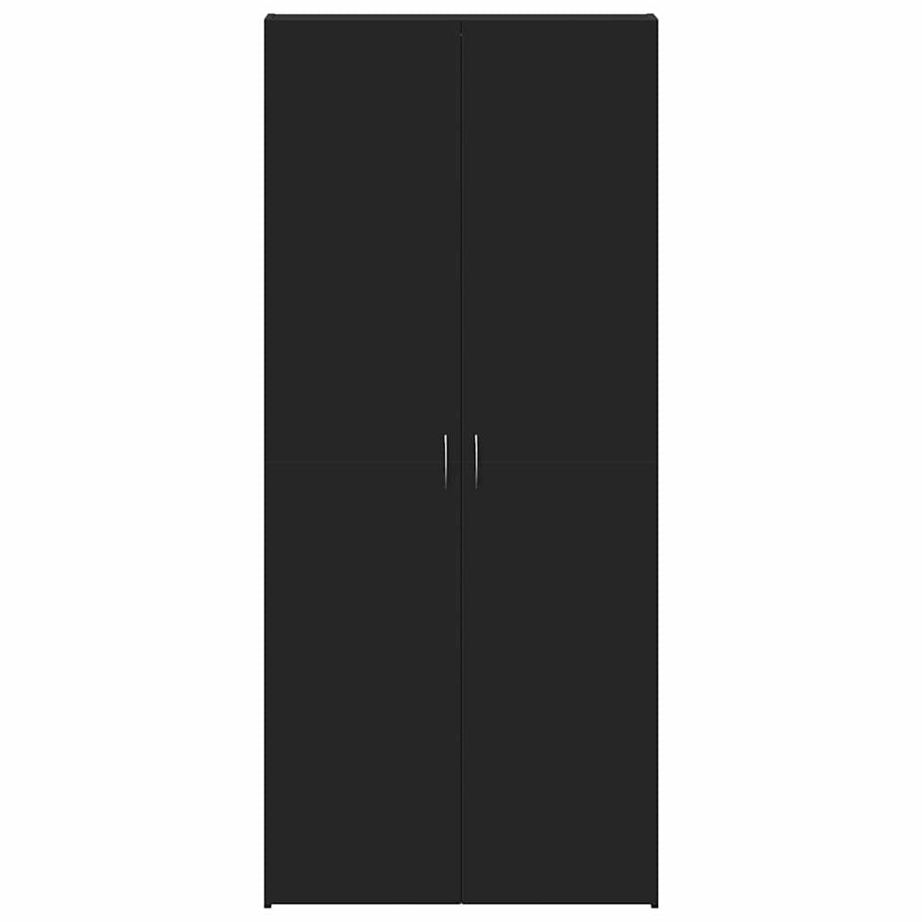 Cipőszekrény 80 x 35.5 x 180 cm Szerelt Fa Fekete