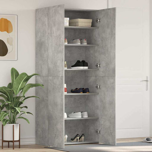 Cipőszekrény polcokkal Szürke 80 x 35.5 x 180 cm Faanyag