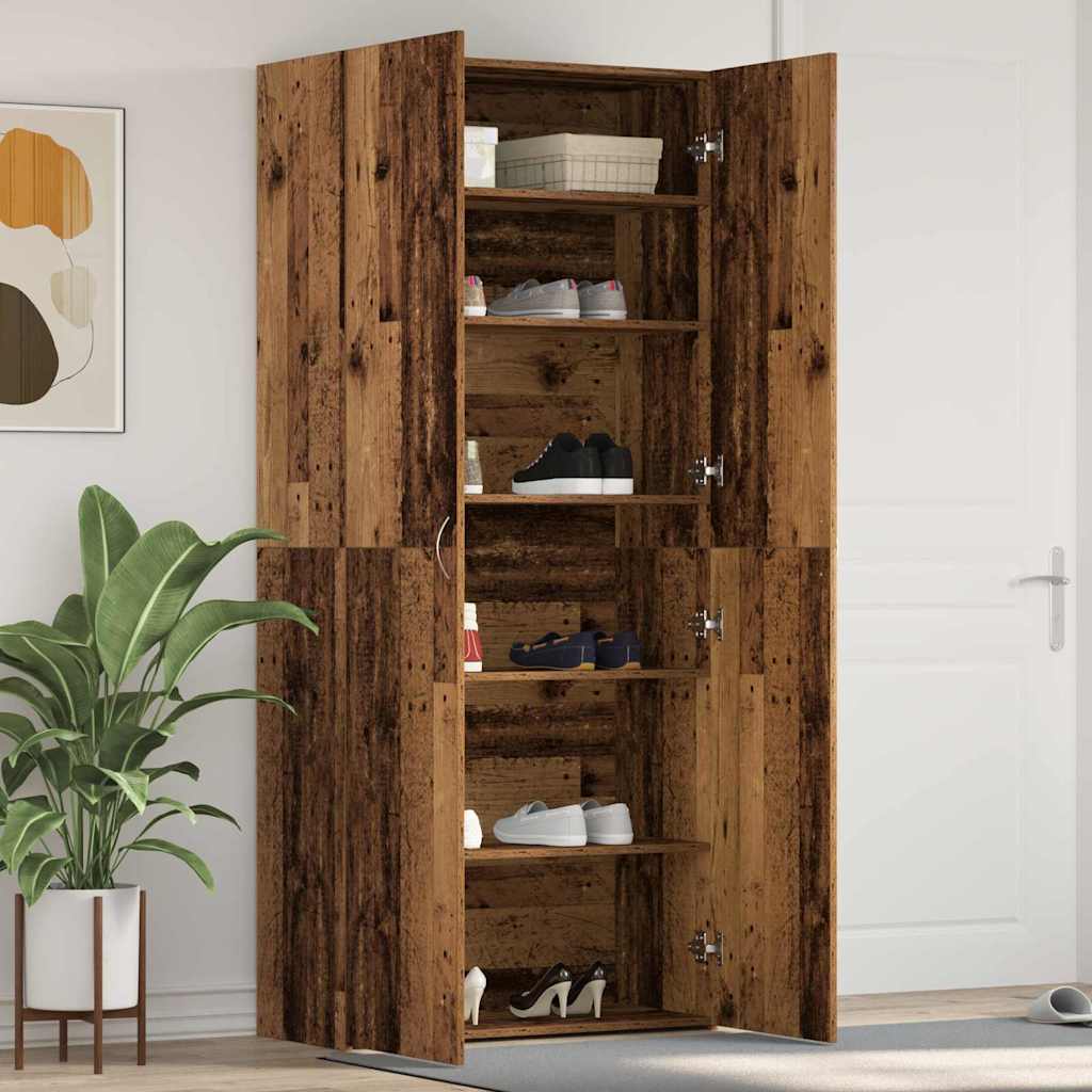 Cipőszekrény 80 x 35.5 x 180 cm Szerelt Fa Barna