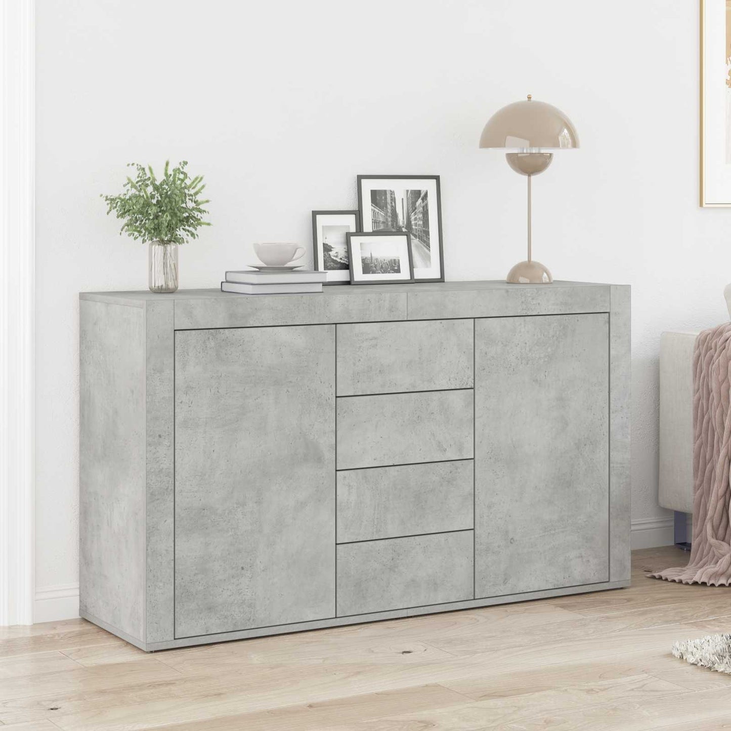 Széf Beton Szürke 120 x 36 x 69 cm Szerelt Fa