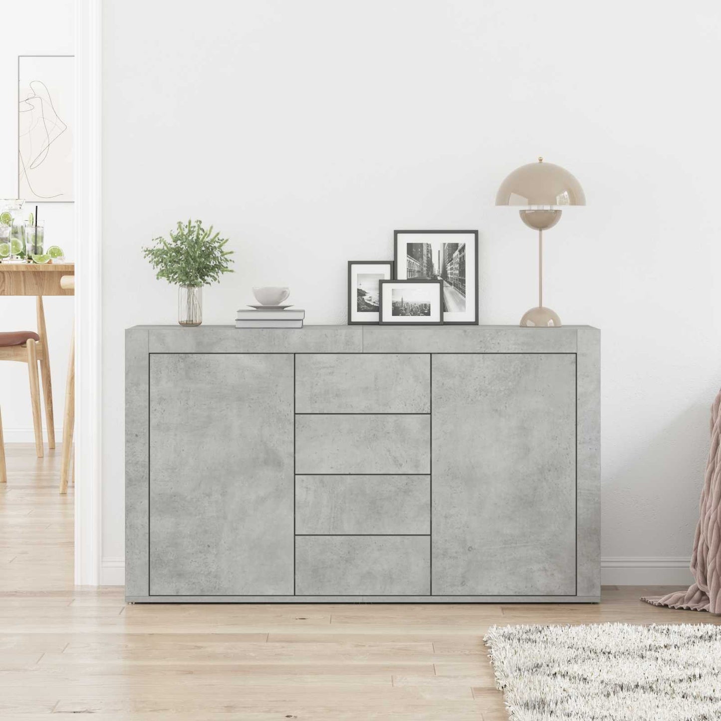 Széf Beton Szürke 120 x 36 x 69 cm Szerelt Fa