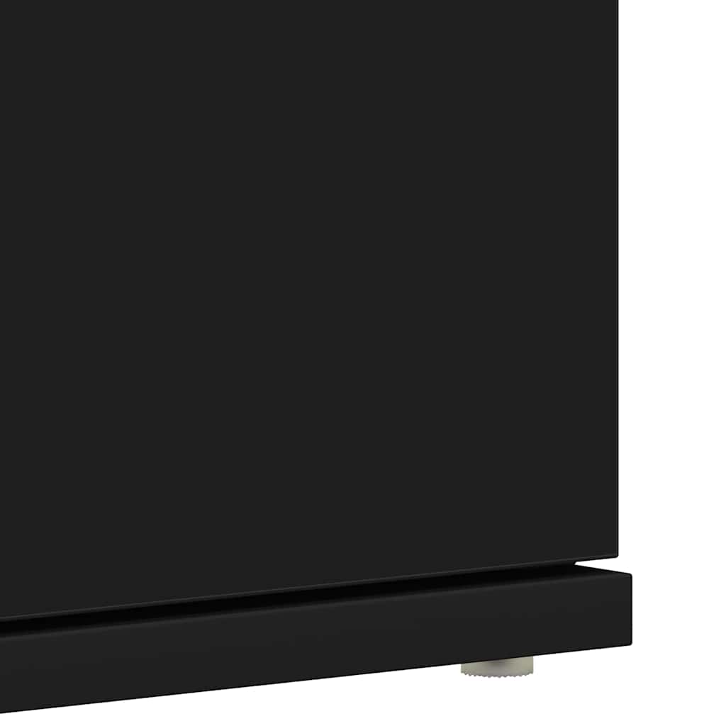 Cipőszekrény 80 x 39 x 178 cm Szerelt Fa Fekete