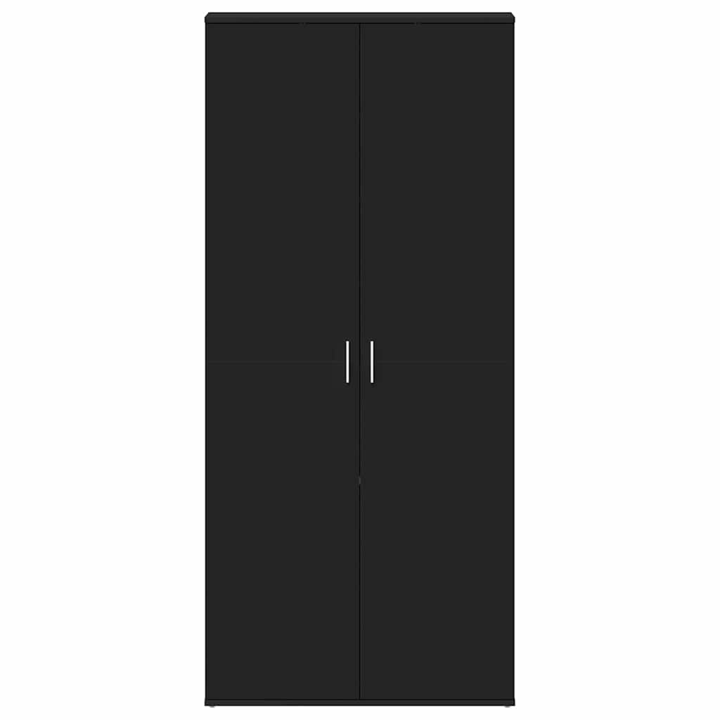 Cipőszekrény 80 x 39 x 178 cm Szerelt Fa Fekete