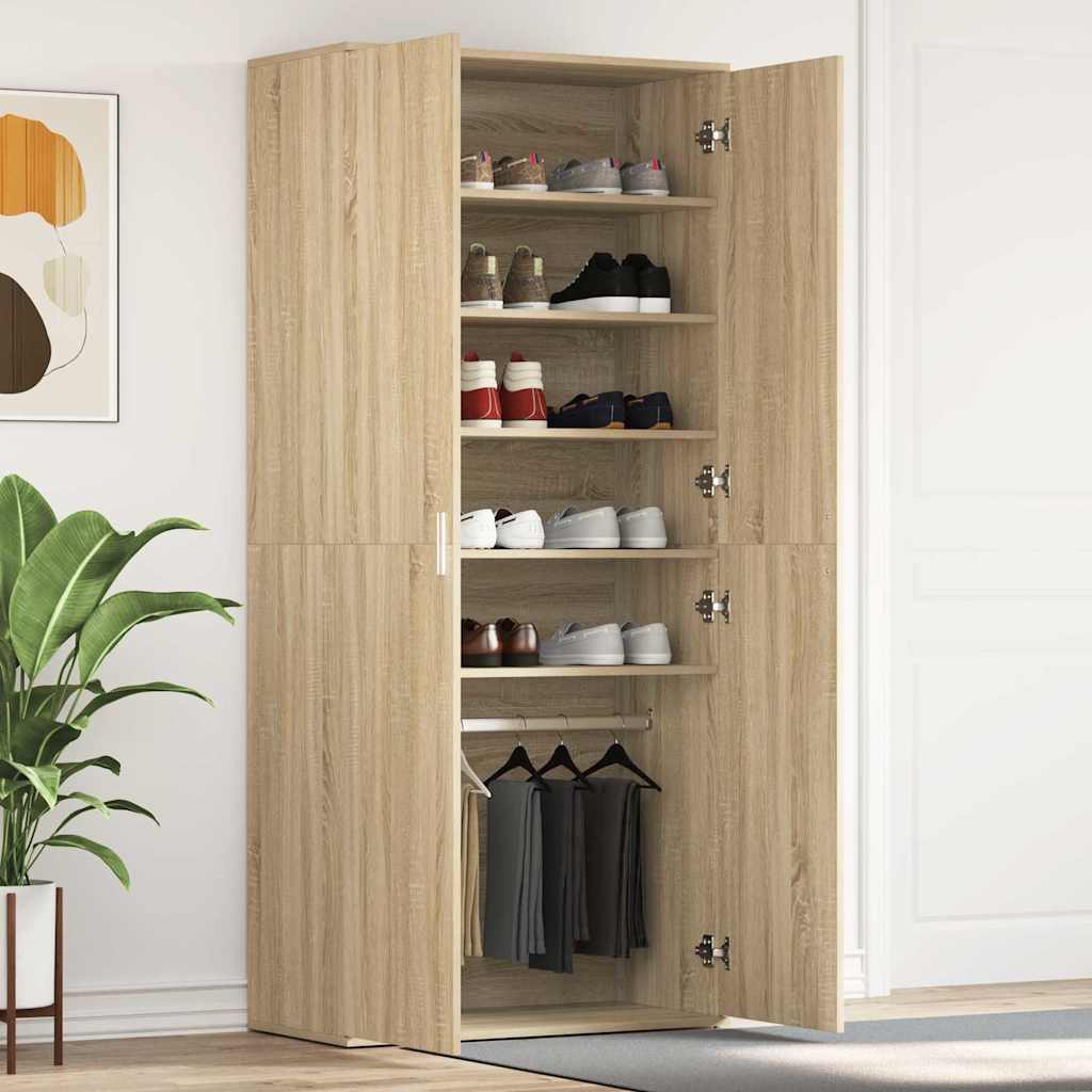 Cipőszekrény 80 x 39 x 178 cm Szerelt Fa Sonoma tölgy