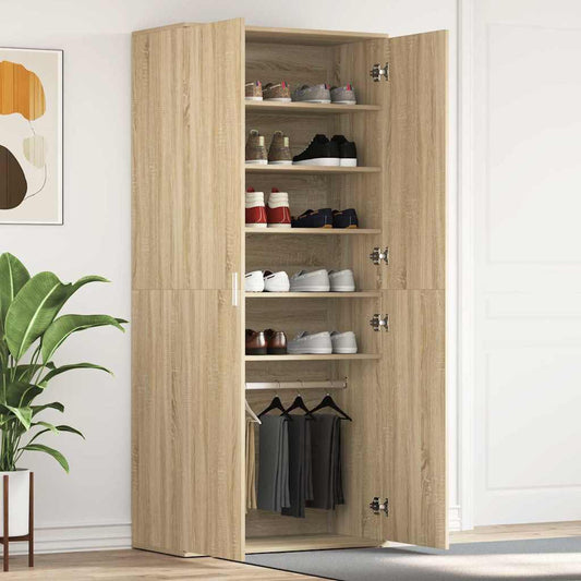 Cipőszekrény polcokkal Sonoma tölgy 80 x 39 x 178 cm Faanyag