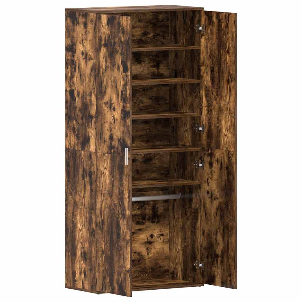 Cipőszekrény 80 x 39 x 178 cm Szerelt Fa Füstölt tölgy