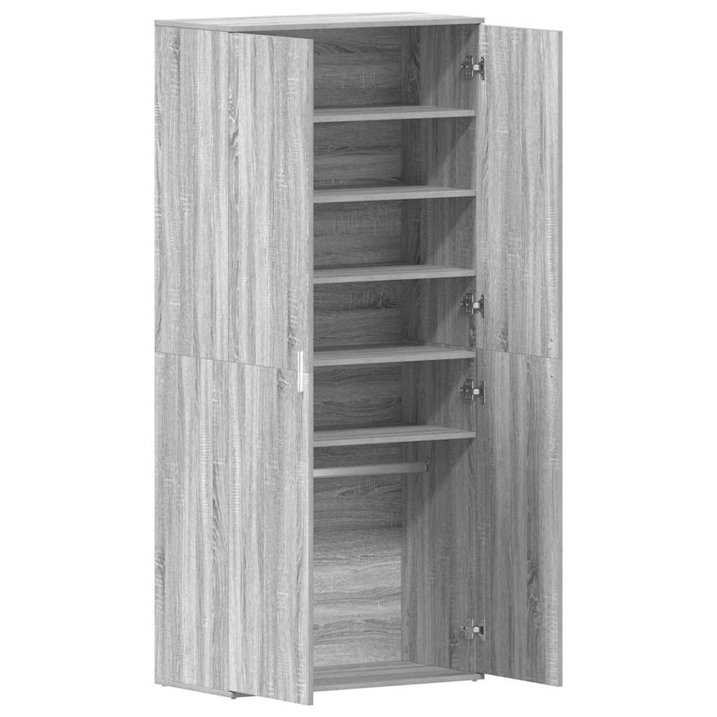Cipőszekrény 80 x 39 x 178 cm Szerelt Fa Szürke Sonoma