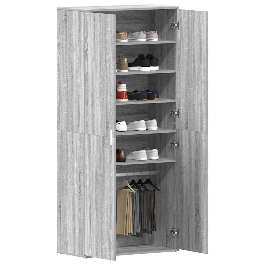 Cipőszekrény 80 x 39 x 178 cm Szerelt Fa Szürke Sonoma